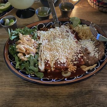 Amor y Tequila - Chicken Enchiladas Rojas - Mexican Near Me - Chicago, Illinois