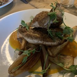 The Lindsey Rose - Corn fed chicken, pickled shallots, roast parsnips.