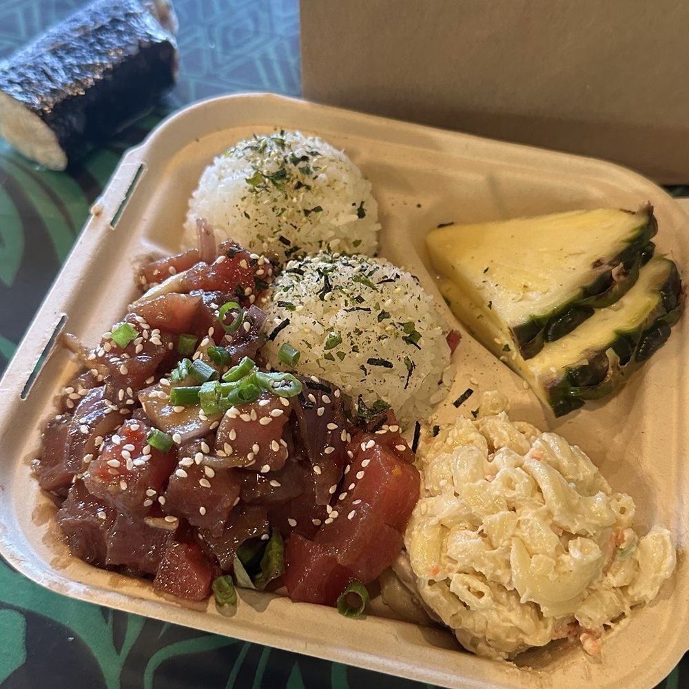 Ahi tuna plate + spam musubi