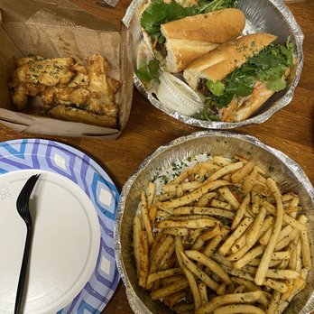 Nguyen's Kitchen - Soggy fries and wings, banh mi sandwich - Vietnamese Near Me - South Gate, California
