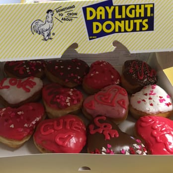 Daylight Donuts - Heart shape donuts are available for valentines. @ Daylight Donuts Liberal, KS - Donuts Near Me - Liberal, Kansas