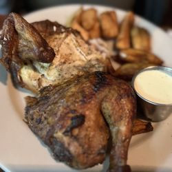 Carbonero - Rotisserie chicken with Yuca and plantains.