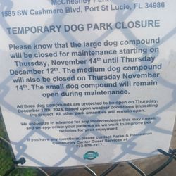 And the wonderful note hanging on the Gate of the big dog park