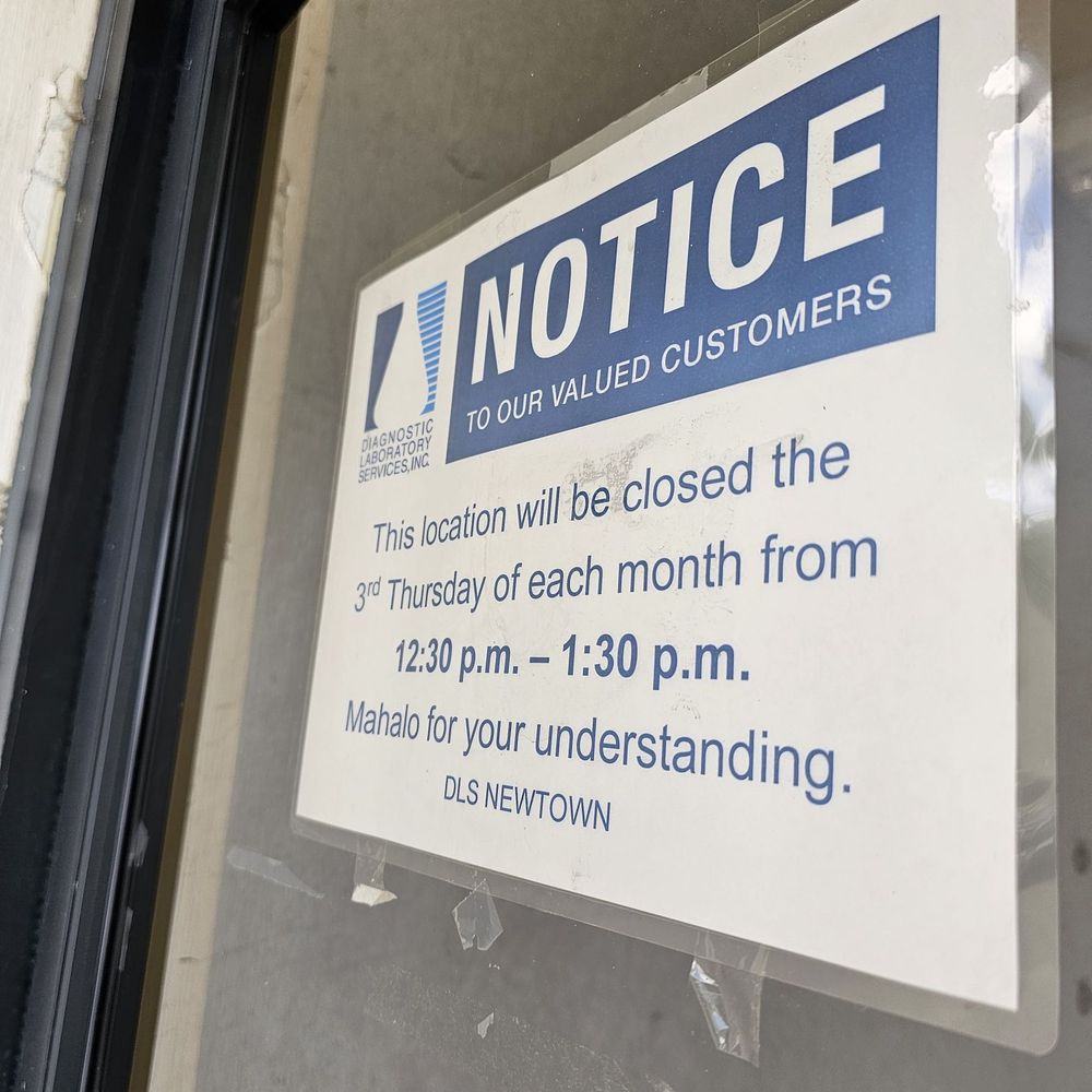 Diagnostic Laboratory Services - Closed for an hour on the 3rd Thursday of each month - Laboratory Testing Near Me - Aiea, Hawaii Diagnostic Laboratory Services - Closed for an hour on the 3rd Thursday of each month - Laboratory Testing Near Me - Aiea, Hawaii