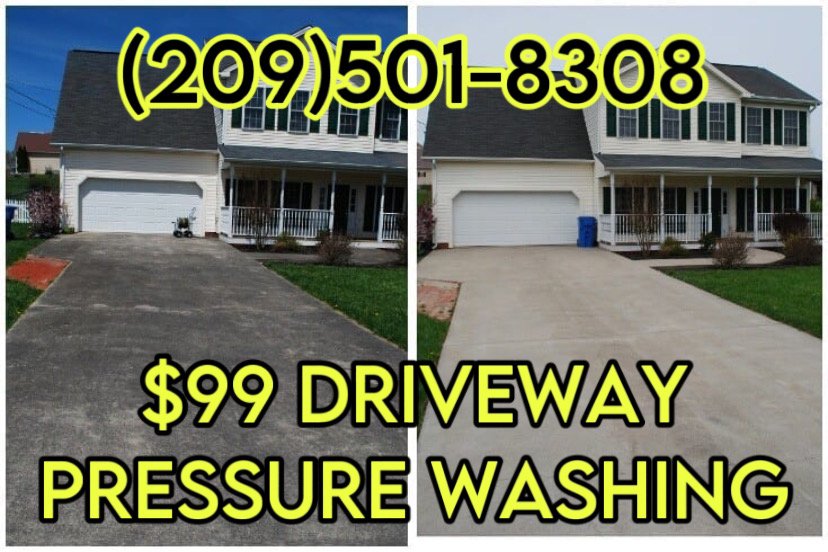 Slide of $99 Driveway Pressure Washing