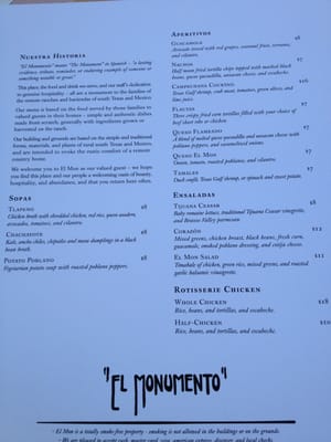 Menu photo 7 El Monumento Georgetown, TX