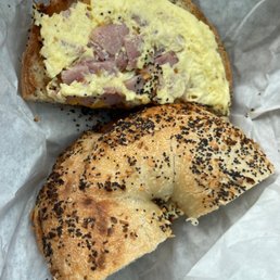 Wild boar egg sandwich.