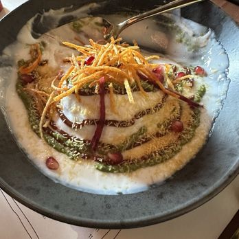 Pippal - Forgot the name of this dish - chilled, savory yogurt with chickpeas. Delish (5 stars) - Indian Near Me - Emeryville, California Pippal - Forgot the name of this dish - chilled, savory yogurt with chickpeas. Delish (5 stars) - Indian Near Me - Emeryville, California