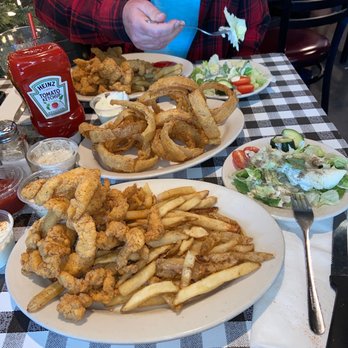 Brew-Bacher's Grill - 2 catfish lunch specials  And a side of onion rings - American Near Me - Baton Rouge, Louisiana