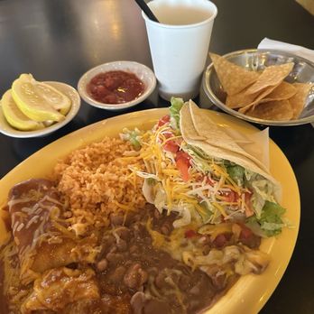 Jose's Mexican Food - Enchilada and Chicken Taco plate - Mexican Near Me - Redlands, California Jose's Mexican Food - Enchilada and Chicken Taco plate - Mexican Near Me - Redlands, California