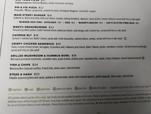 Menu photo 4 Alvarado on Main Salinas, CA