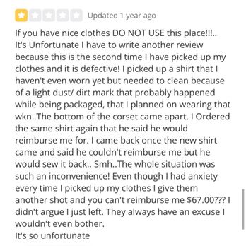 All Star Dry Cleaners - it isn't the first time this happens and you guys give trouble on reimbursement Never in my years of owning a shop - Sewing & Alterations Near Me - Las Vegas, Nevada All Star Dry Cleaners - it isn't the first time this happens and you guys give trouble on reimbursement Never in my years of owning a shop - Sewing & Alterations Near Me - Las Vegas, Nevada