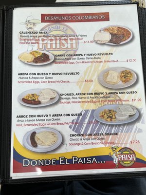 Menu photo 4 Donde El Paisa East Haven, CT