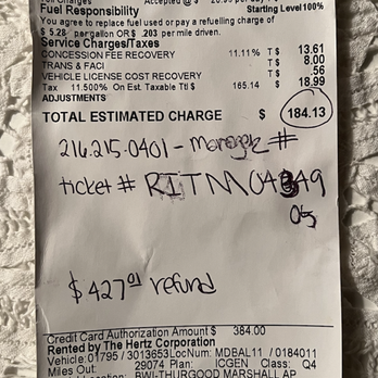 Hertz Rent A Car - Here is the amount it was supposed to be with a ticket number received on site (that hertz corporate said is not a real number lol) - Car Rental Near Me - Cleveland, Ohio Hertz Rent A Car - Here is the amount it was supposed to be with a ticket number received on site (that hertz corporate said is not a real number lol) - Car Rental Near Me - Cleveland, Ohio