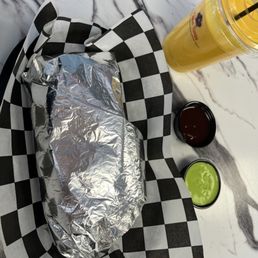 Wrap with mango lassi Wrap with mango lassi