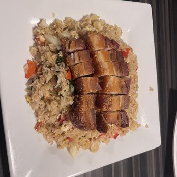 Aloy Aloy Thai Cafe - Crispy pork belly E2. Kee Mow Fried Rice - Thai Near Me - Tomball, Texas
