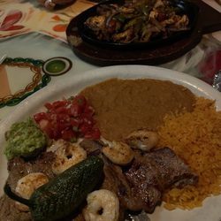 Restaurante Tequilas - Chicken fajitas and steak and shrimp!