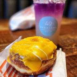 49th Parallel Coffee - Mango Passionfruit + Lavender Lemonade (Ps if you're ordering this donut to go - ask for it in a box not a paperbag - it gets messy!)