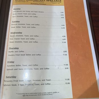 Sunshine Family Restaurant - Menu Feb 2024 - Burgers Near Me - Dubuque, Iowa