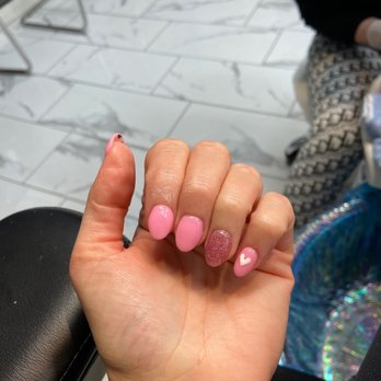 Mindy Nails Bar - Cute Valentine's Day dipping powder by Yumi. It'll last a month! - Nail Salons Near Me - Whittier, California