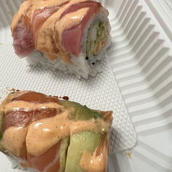 Maneki Sushi - BMW and Titanic roll- the description said that one was supposed to be spicy but they taste exactly the same. - Japanese Near Me - Union City, California Maneki Sushi - BMW and Titanic roll- the description said that one was supposed to be spicy but they taste exactly the same. - Japanese Near Me - Union City, California