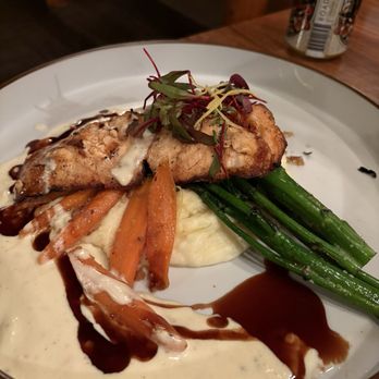 Mangy Moose - Salmon special - New American Near Me - Teton Village, Wyoming