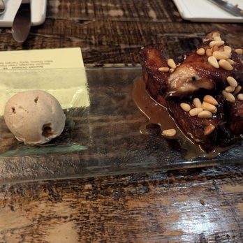 HONEY Restaurant - Black tea spare ribs with ginger ice cream - New American Near Me - Doylestown, Pennsylvania