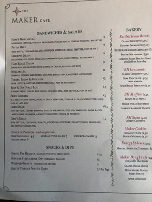Menu photo 8 The Maker Cafe Hudson, NY