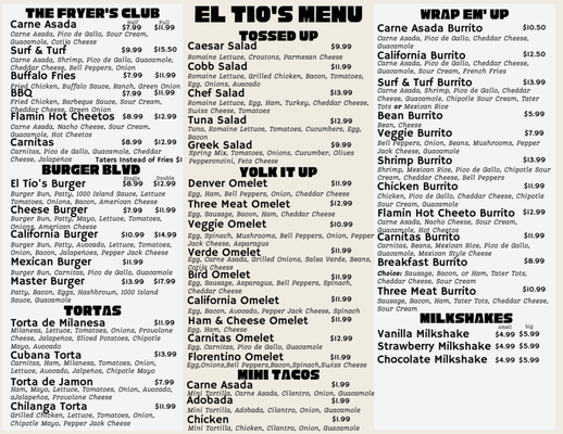 Menu photo 3 El Tio's Restaurant San Diego, CA