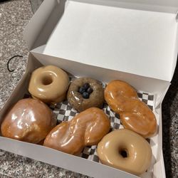 Maynard’s Ice cream & Cafe - Maple, jelly, blueberry, and glazed twist doughnuts.
