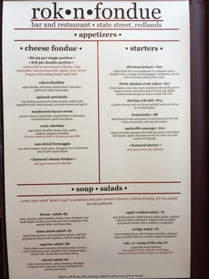 Menu photo 8 Rok N Fondue Redlands, CA Menu photo 8 Rok N Fondue Redlands, CA