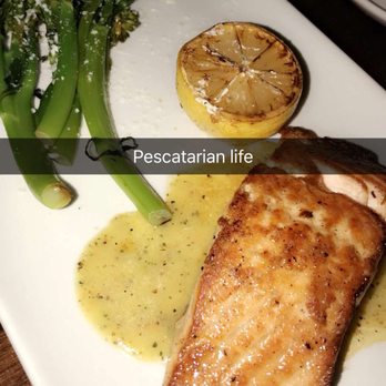 Del Frisco's Grille - Salmon & charred brocollini - Steakhouses Near Me - Plano, Texas