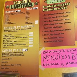 Taqueria Lupitas - Menu