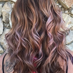 Rose gold hair done by Christine Garcia