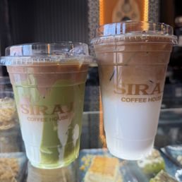 Pistacio latte, tiramisu latte Pistacio latte, tiramisu latte