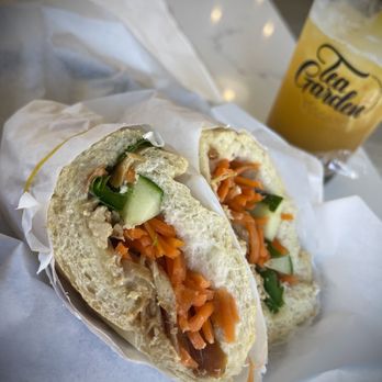Tea Garden - Banh mi sandwich shredded chicken - Bubble Tea Near Me - McAllen, Texas