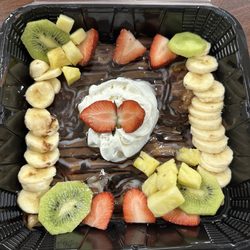 Sham Ice Cream And Coffee - Nightmare crepe - Nutella, condensed milk, chocolate syrup with fresh fruits.