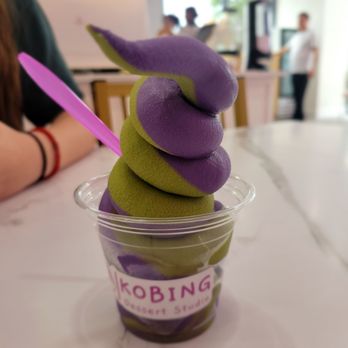 Kobing Dessert Studio - Ube and Green Tea Soft Serve - Desserts Near Me - Citrus Heights, California