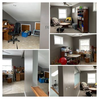 Jesse James Painting - Trim and walls painted in family loft/grandkids play area, sewing office. - Painters Near Me Jesse James Painting - Trim and walls painted in family loft/grandkids play area, sewing office. - Painters Near Me