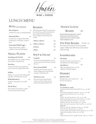 Menu photo 7 Haven Menlo Park, CA