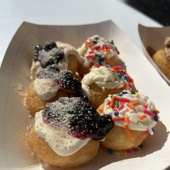 Happy Dough Lucky - Blueberry cheesecake and Birthday Loaded Mini-Donuts - Donuts Near Me - Milwaukee, Wisconsin Happy Dough Lucky - Blueberry cheesecake and Birthday Loaded Mini-Donuts - Donuts Near Me - Milwaukee, Wisconsin