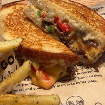 Elite Experience: The Melt - Steak & Cheese melt  close-up - Yelp Events Near Me - Brea, California