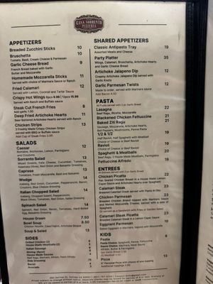 Menu photo 1 Casa Sorrento Pizzeria Salinas, CA Menu photo 1 Casa Sorrento Pizzeria Salinas, CA