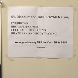 Discounts on cash! Discounts on cash!