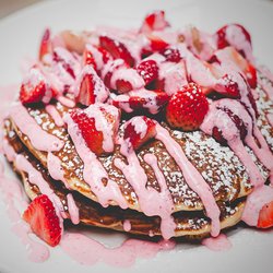 Benedict's La Strata - Strawberry Field Pancakes