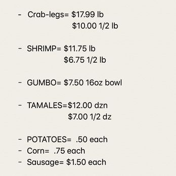 B & B Crawfish - Menu - Seafood Near Me - Raymond, Mississippi B & B Crawfish - Menu - Seafood Near Me - Raymond, Mississippi