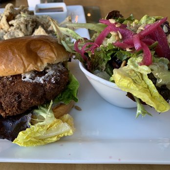 Leaf Vegetarian Restaurant - Crab cake sandwich - Vegetarian Near Me - Boulder, Colorado