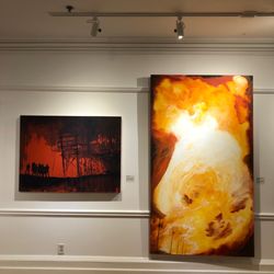 Bradley Museum - Paintings portraying the intense moments of the Mississauga Miracle.