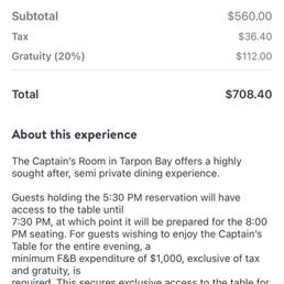 OpenTable reservation
