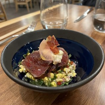 Threadfin Bistro - Corn, Seared ahi, Reggiano, herbs - Seafood Near Me - Honolulu, Hawaii
